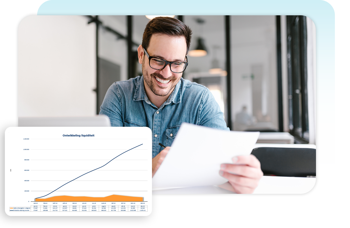 Man bekijkt zijn prognoses met behulp van de speedbooks software